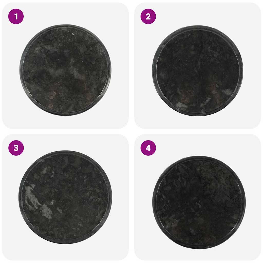 vidaXL Table Top | Black | Marble | Ø40x2.5 cm | Durable | Table Top | Round