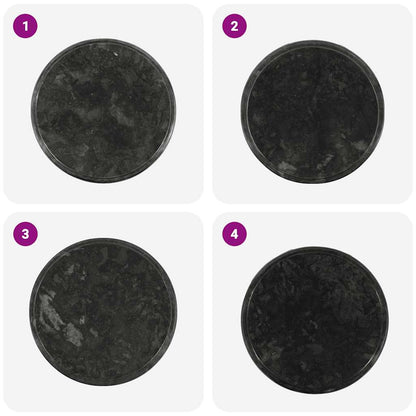 vidaXL Table Top Black Ø40x2.5 cm Marble