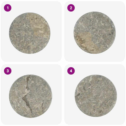 149191 vidaXL Table Top Grey Ø40x2,5 cm Marble