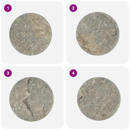 vidaXL Table Top Grey Ø40x2.5 cm Marble