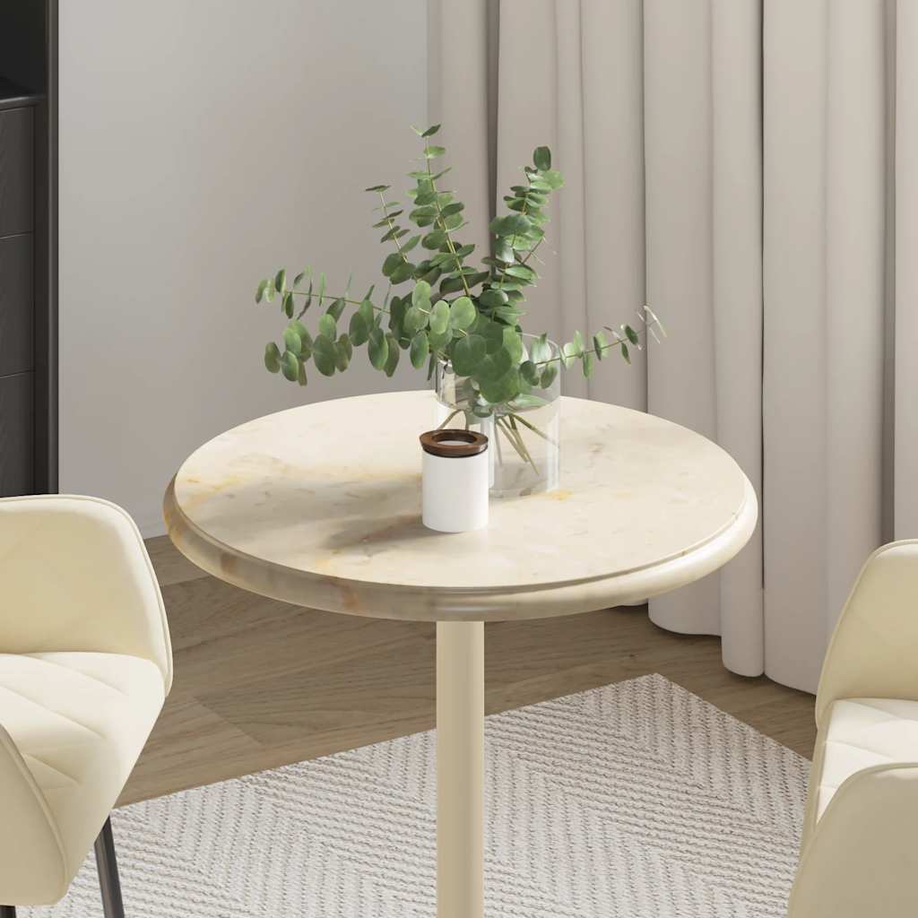 vidaXL Table Top Cream Ø50x2.5 cm Marble
