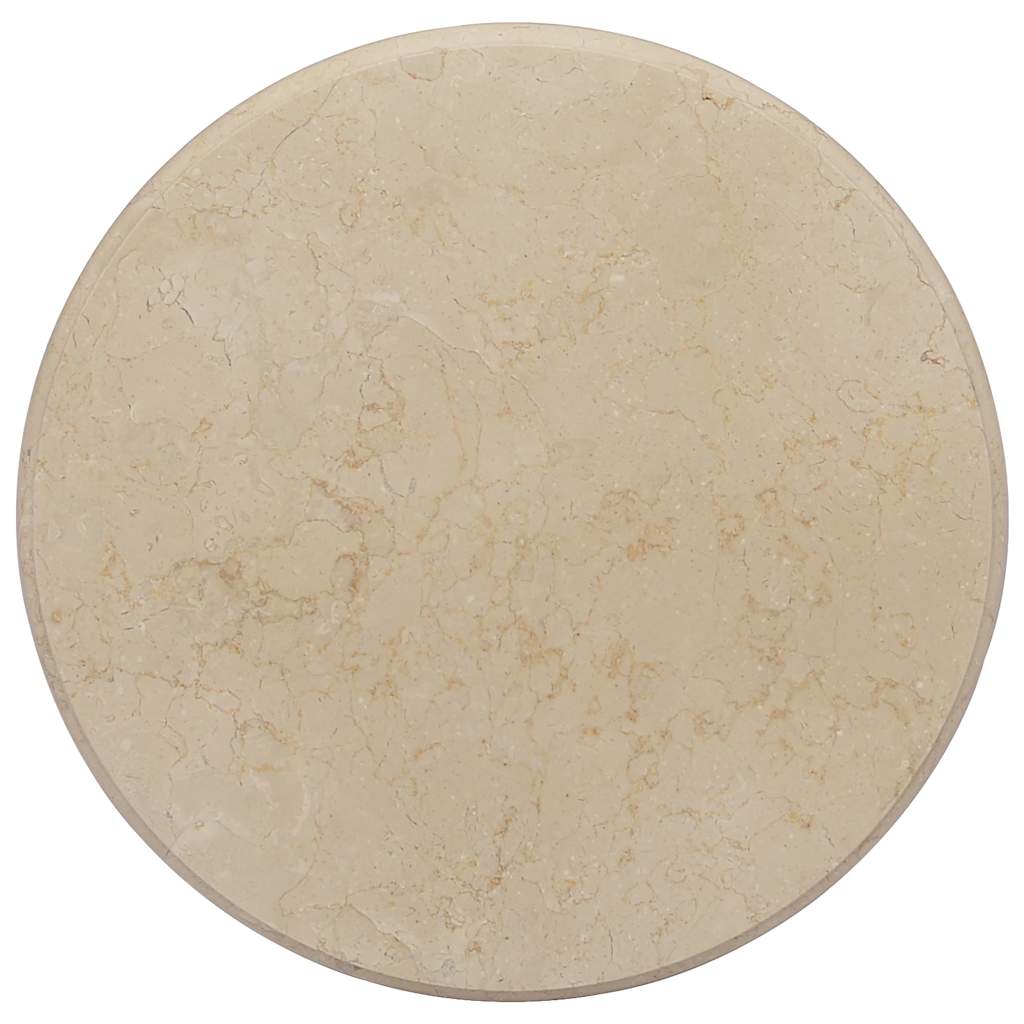 vidaXL Table Top Cream Ø50x2.5 cm Marble