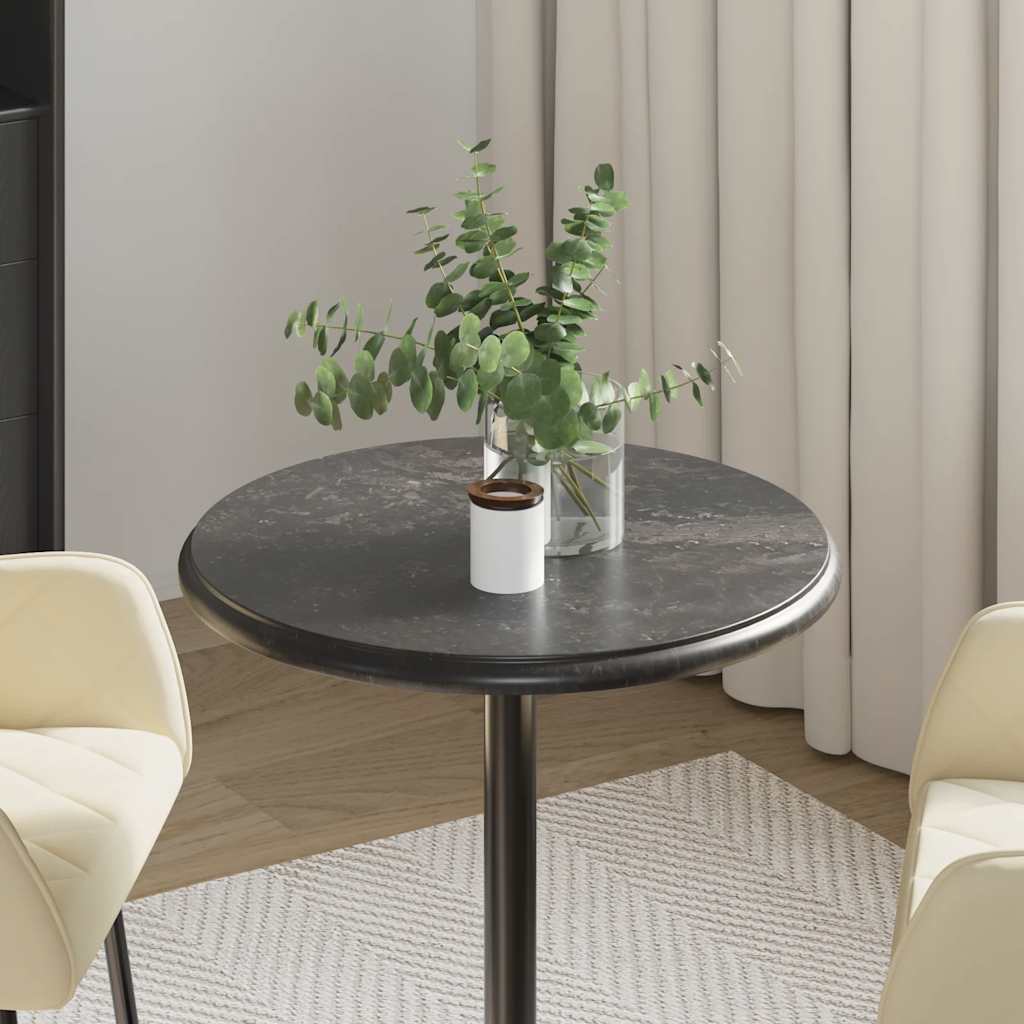 vidaXL Table Top Black Ø50x2.5 cm Marble