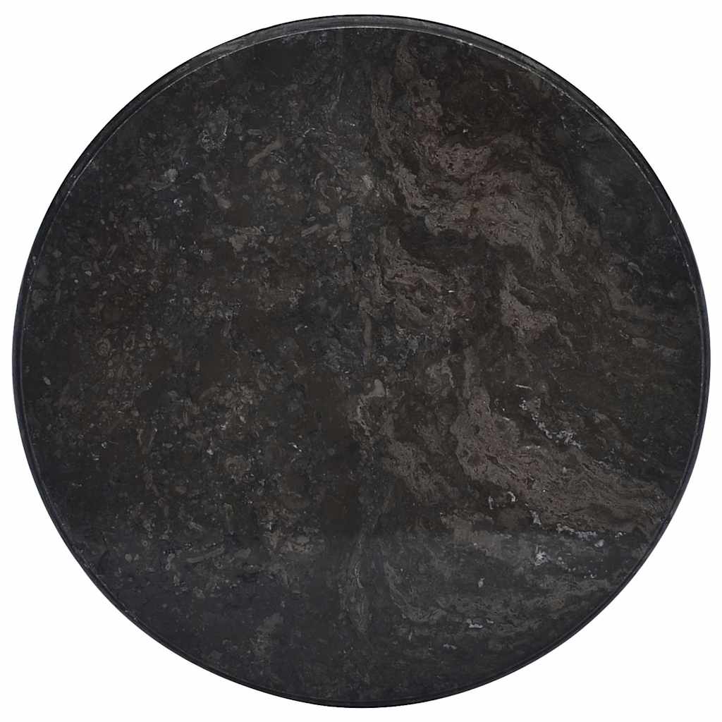 vidaXL Table Top Black Ø50x2.5 cm Marble