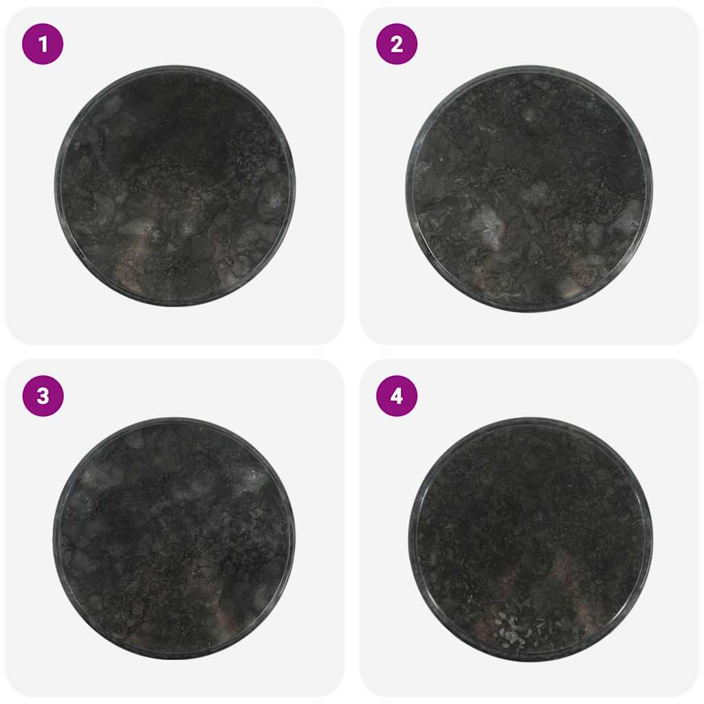 149193 vidaXL Table Top Black Ø50x2,5 cm Marble