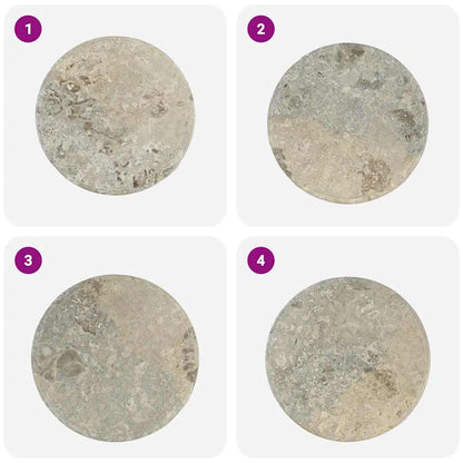 vidaXL Table Top | Grey | Marble | 50 cm diameter |  Durable | Table Top | Round