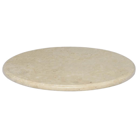 vidaXL Table Top | Cream | Marble | 60 x 2.5 cm | Durable | Table Top | Circular