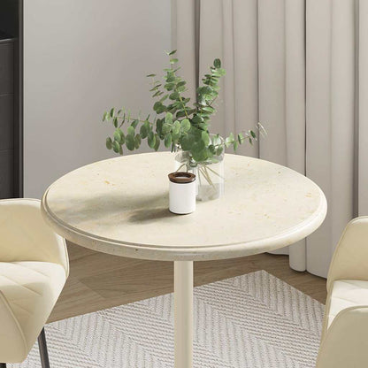 vidaXL Table Top | Cream | Marble | 60 x 2.5 cm | Durable | Table Top | Circular