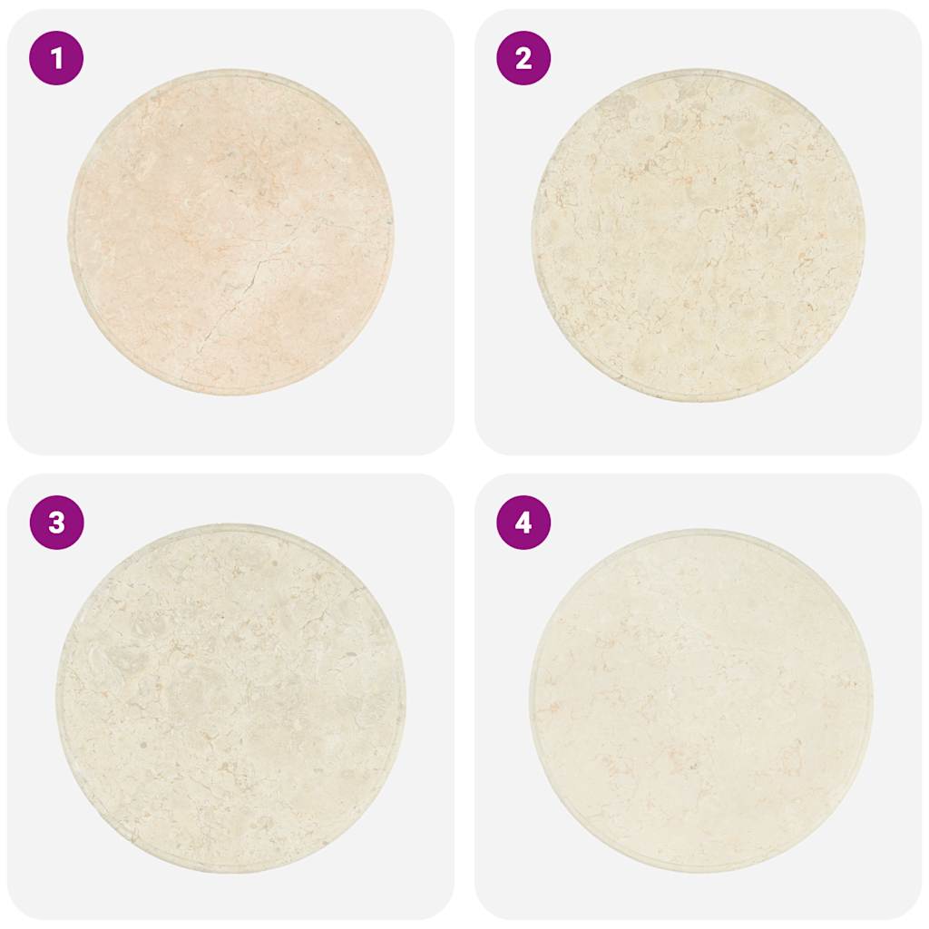 vidaXL Table Top | Cream | Marble | 60 x 2.5 cm | Durable | Table Top | Circular