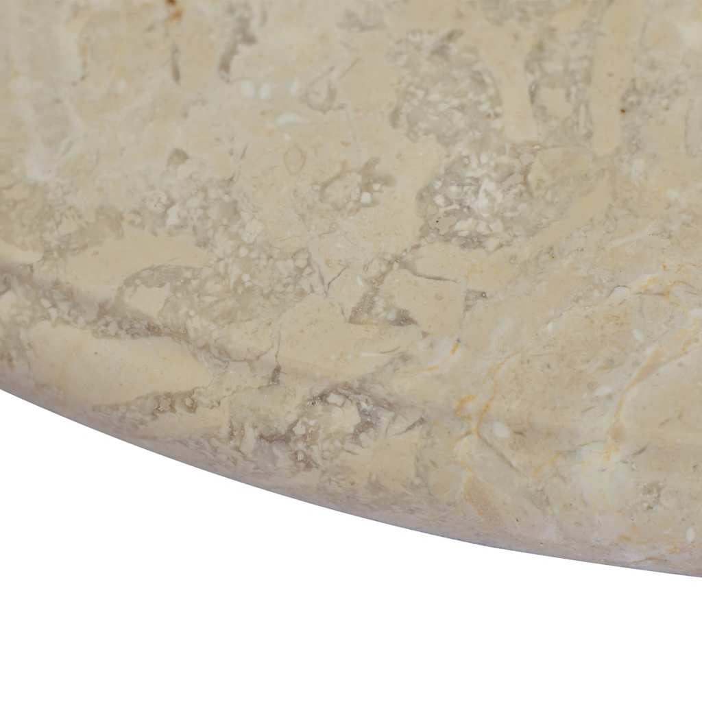 vidaXL Table Top | Cream | Marble | 60 x 2.5 cm | Durable | Table Top | Circular