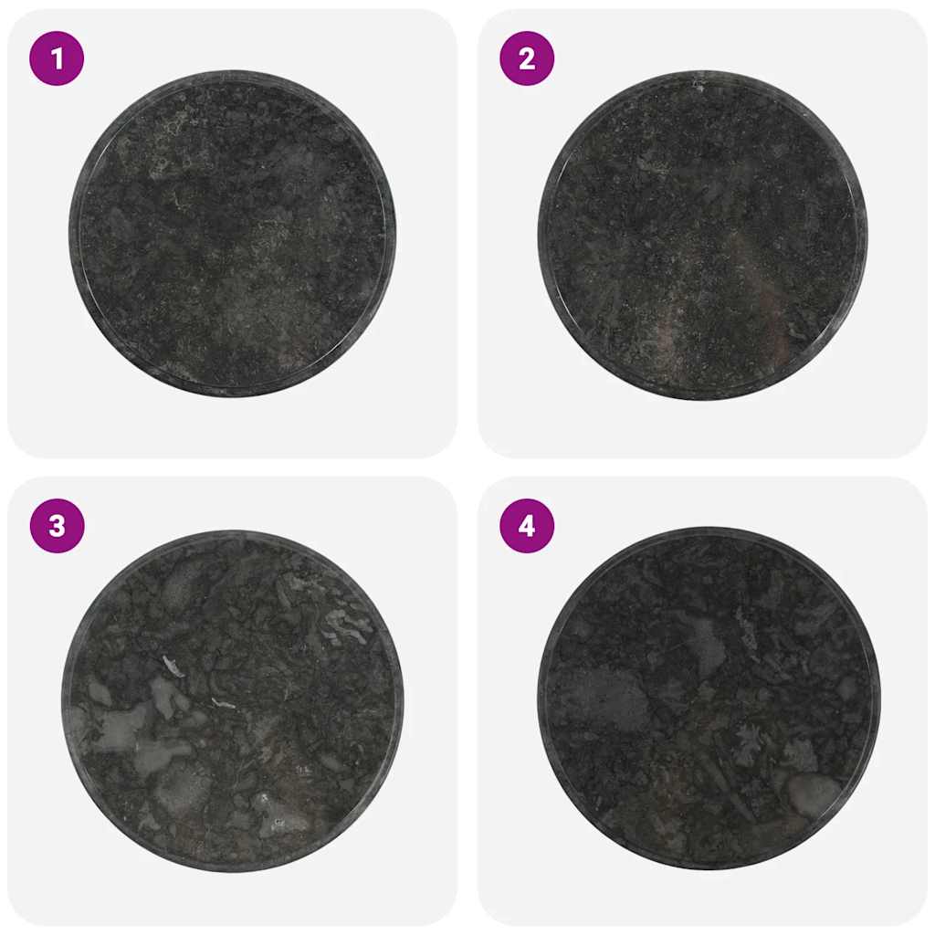 vidaXL Table Top Black Ø60x2.5 cm Marble