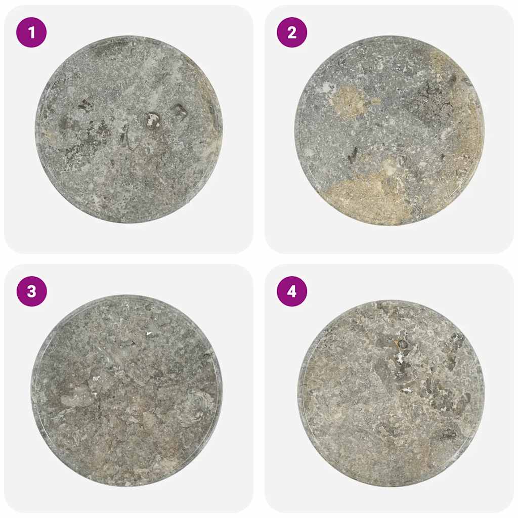 vidaXL Table Top Grey Ø60x2.5 cm Marble
