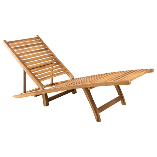 vidaXL Sun Lounger | Teak | Teak Wood | Large |  Foldable  | Sun Lounger