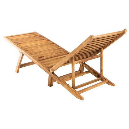 vidaXL Sun Lounger | Teak | Teak Wood | Large |  Foldable  | Sun Lounger