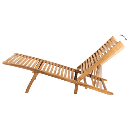 vidaXL Sun Lounger | Teak | Teak Wood | Large |  Foldable  | Sun Lounger