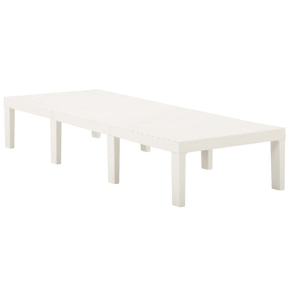 vidaXL Sunlounger | White | Plastic | 195 x 65 x 32 cm | Adjustable Backrest