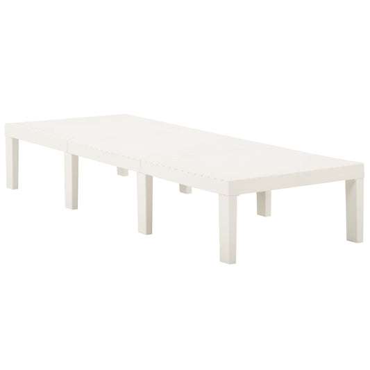 vidaXL Sunlounger | White | Plastic | 195 x 65 x 32 cm | Adjustable Backrest