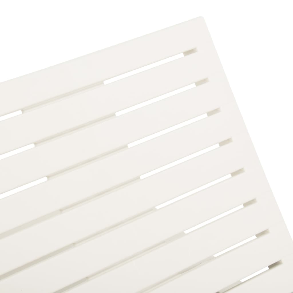vidaXL Sunlounger | White | Plastic | 195 x 65 x 32 cm | Adjustable Backrest