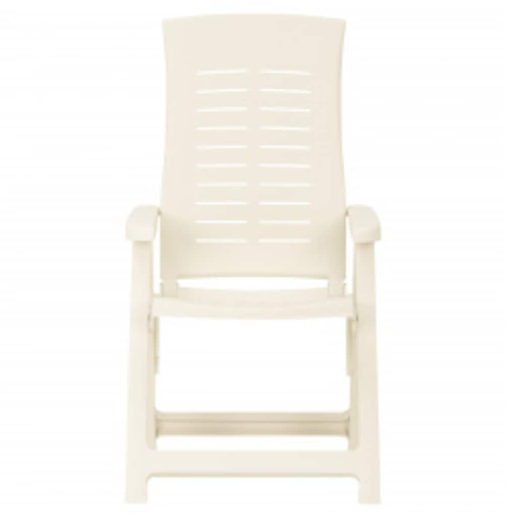 vidaXL Reclining Folding Chairs 2 pcs Plastic White