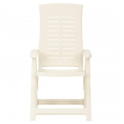 vidaXL Reclining Folding Chairs 2 pcs Plastic White