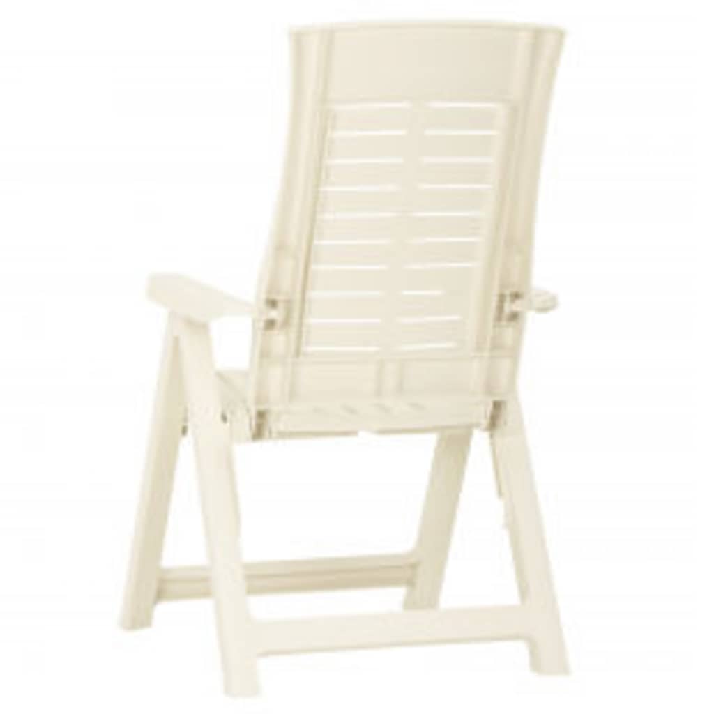 vidaXL Reclining Folding Chairs 2 pcs Plastic White