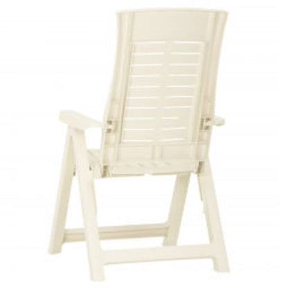 vidaXL Reclining Folding Chairs 2 pcs Plastic White