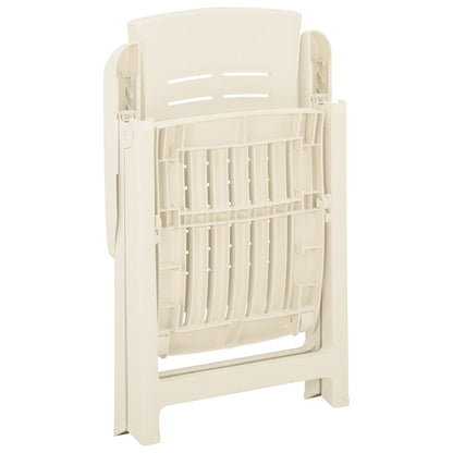 vidaXL Reclining Folding Chairs 2 pcs Plastic White