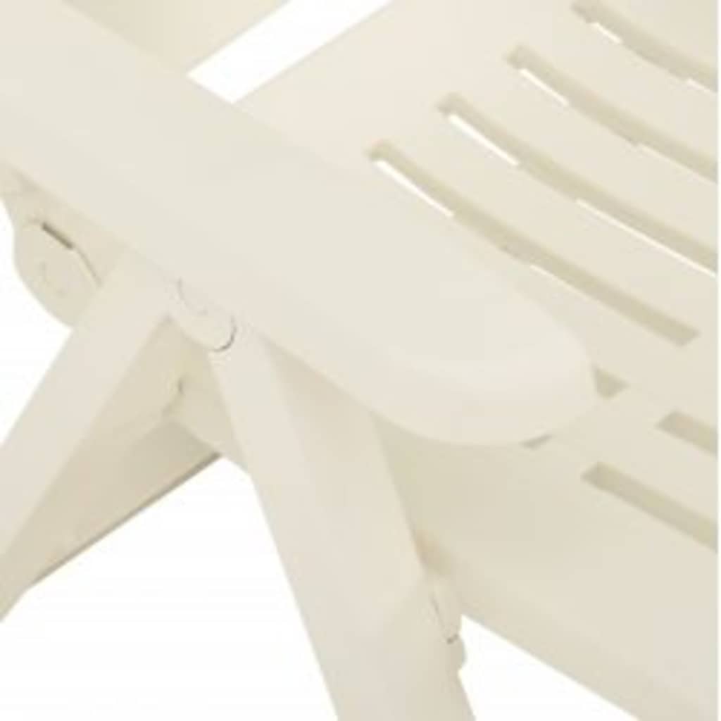 vidaXL Reclining Folding Chairs 2 pcs Plastic White