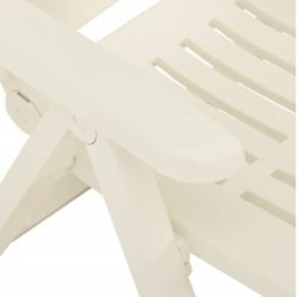 vidaXL Reclining Folding Chairs 2 pcs Plastic White