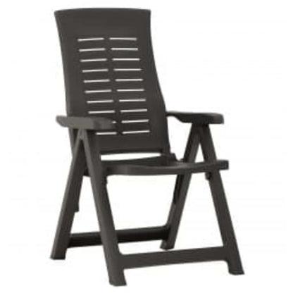 vidaXL Reclining Folding Chairs 2 pcs Plastic Anthracite