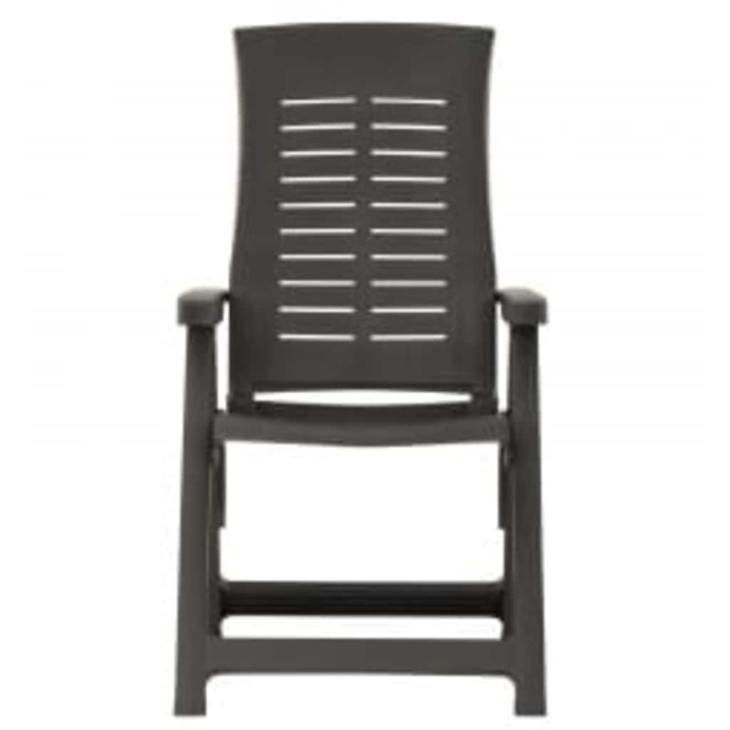 vidaXL Reclining Folding Chairs 2 pcs Plastic Anthracite