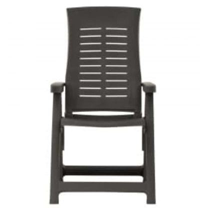 vidaXL Reclining Folding Chairs 2 pcs Plastic Anthracite