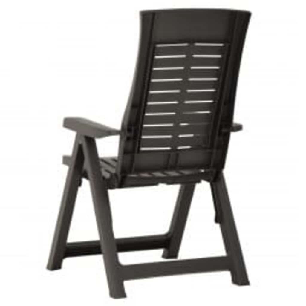 vidaXL Reclining Folding Chairs 2 pcs Plastic Anthracite
