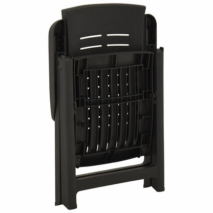 vidaXL Reclining Folding Chairs 2 pcs Plastic Anthracite