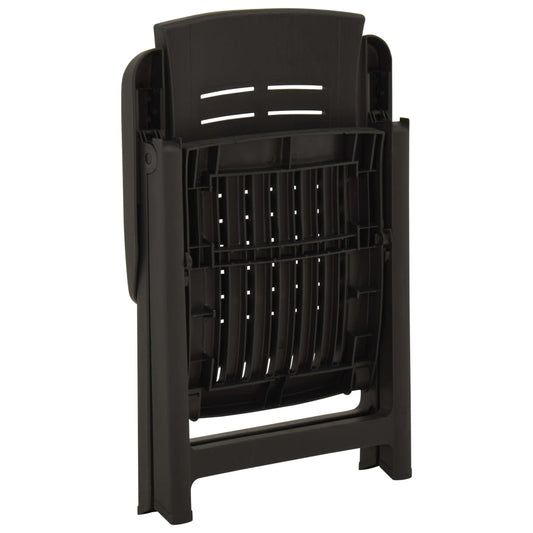 315831 vidaXL Reclining Folding Chairs 2 pcs Plastic Anthracite