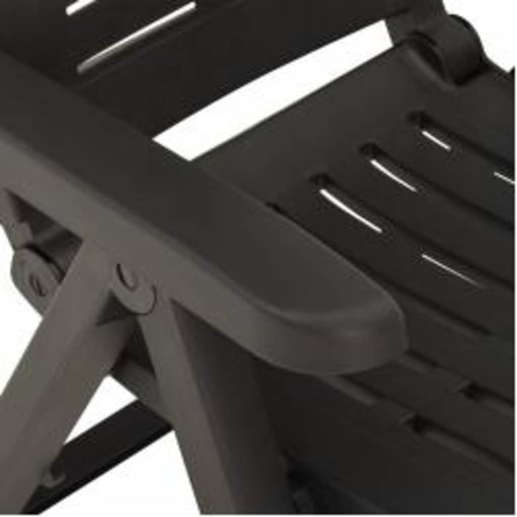 vidaXL Reclining Folding Chairs 2 pcs Plastic Anthracite