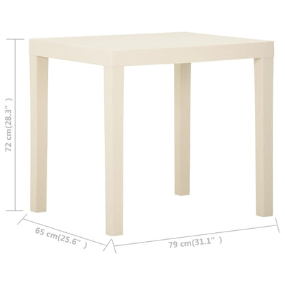 vidaXL Garden Table White 79x65x72 cm Plastic