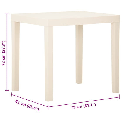 315842 vidaXL Garden Table White 79x65x72 cm Plastic