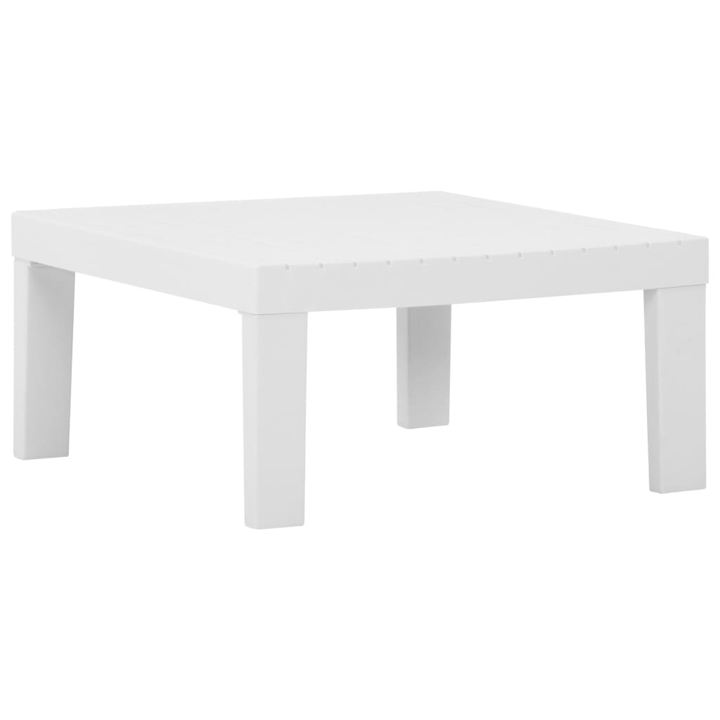 vidaXL Lounge Table | White | Plastic | Small | Durable | Lounge Table | Square