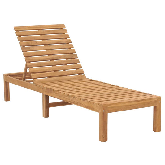 vidaXL Sun Lounger | Teak | Solid Teak Wood | Standard | Adjustable Armrests