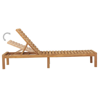 vidaXL Sun Lounger | Teak | Solid Teak Wood | Standard | Adjustable Armrests