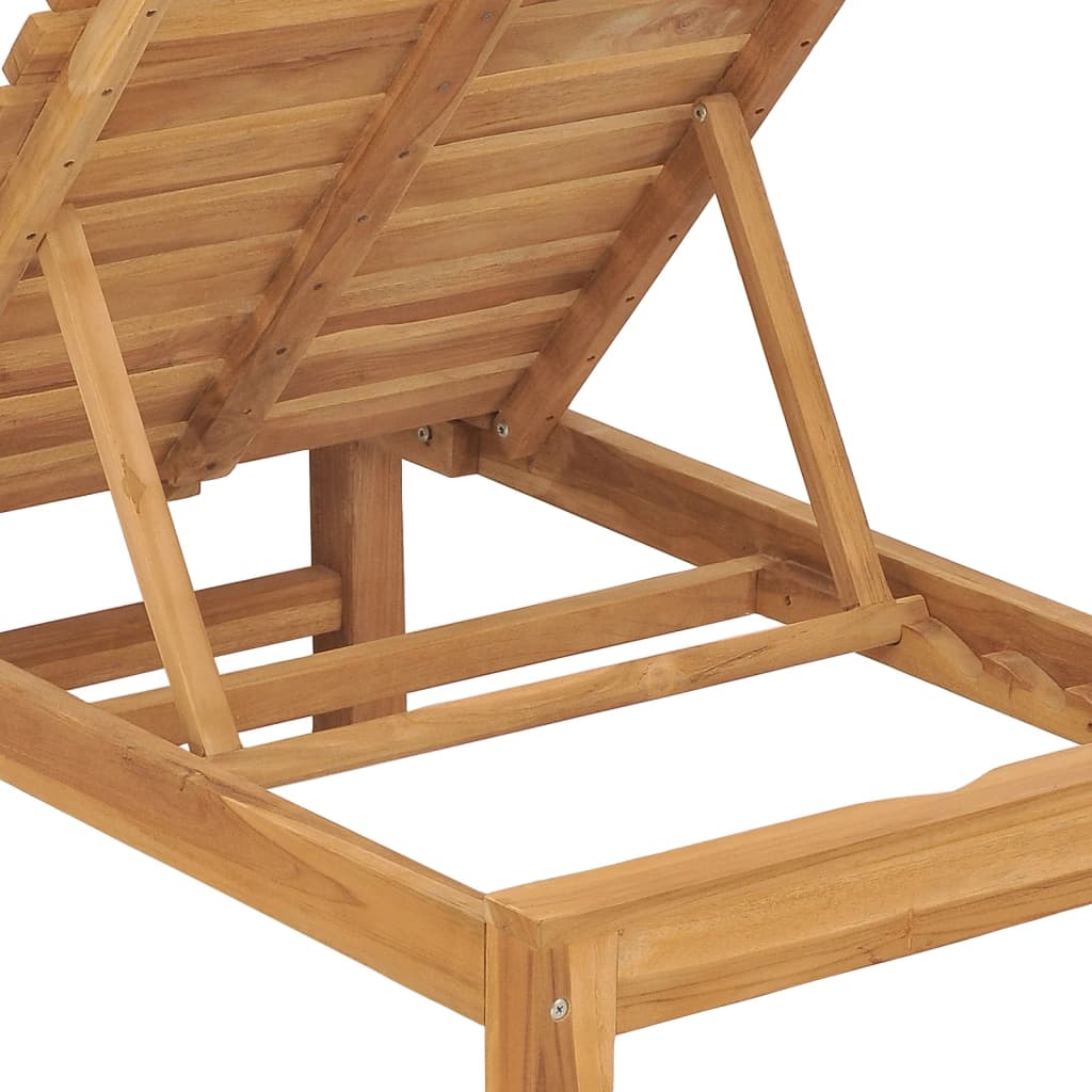 vidaXL Sun Lounger | Teak | Solid Teak Wood | Standard | Adjustable Armrests