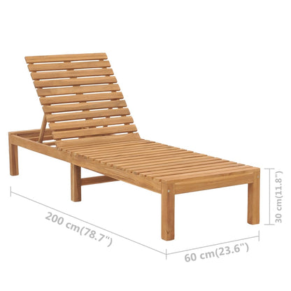 vidaXL Sun Lounger | Teak | Solid Teak Wood | Standard | Adjustable Armrests