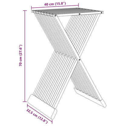 vidaXL Folding Stool 40x32.5x70 cm Solid Wood Teak
