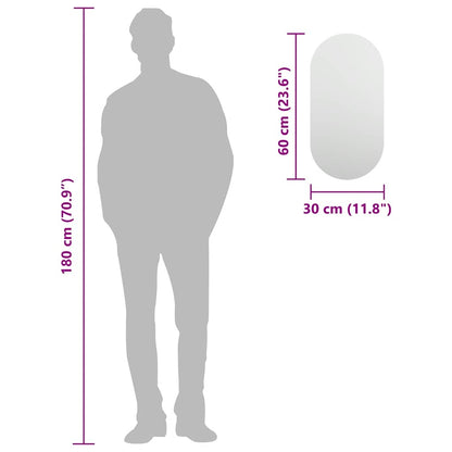 vidaXL Mirror | Transparent | Glass | Medium | Modern | Mirror | Oblong | Modern