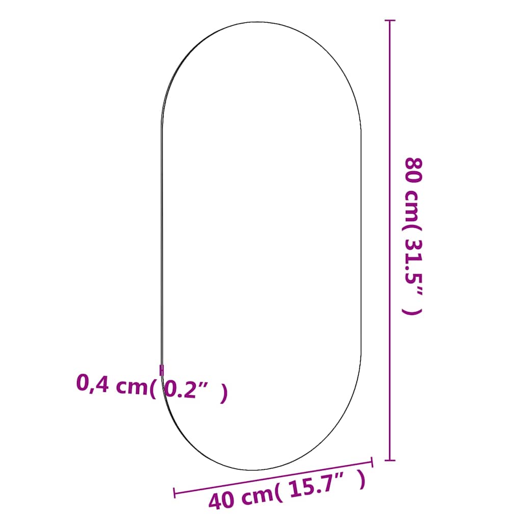 vidaXL Mirror | Transparent | Glass | Medium | Minimalist | Mirror | Oblong