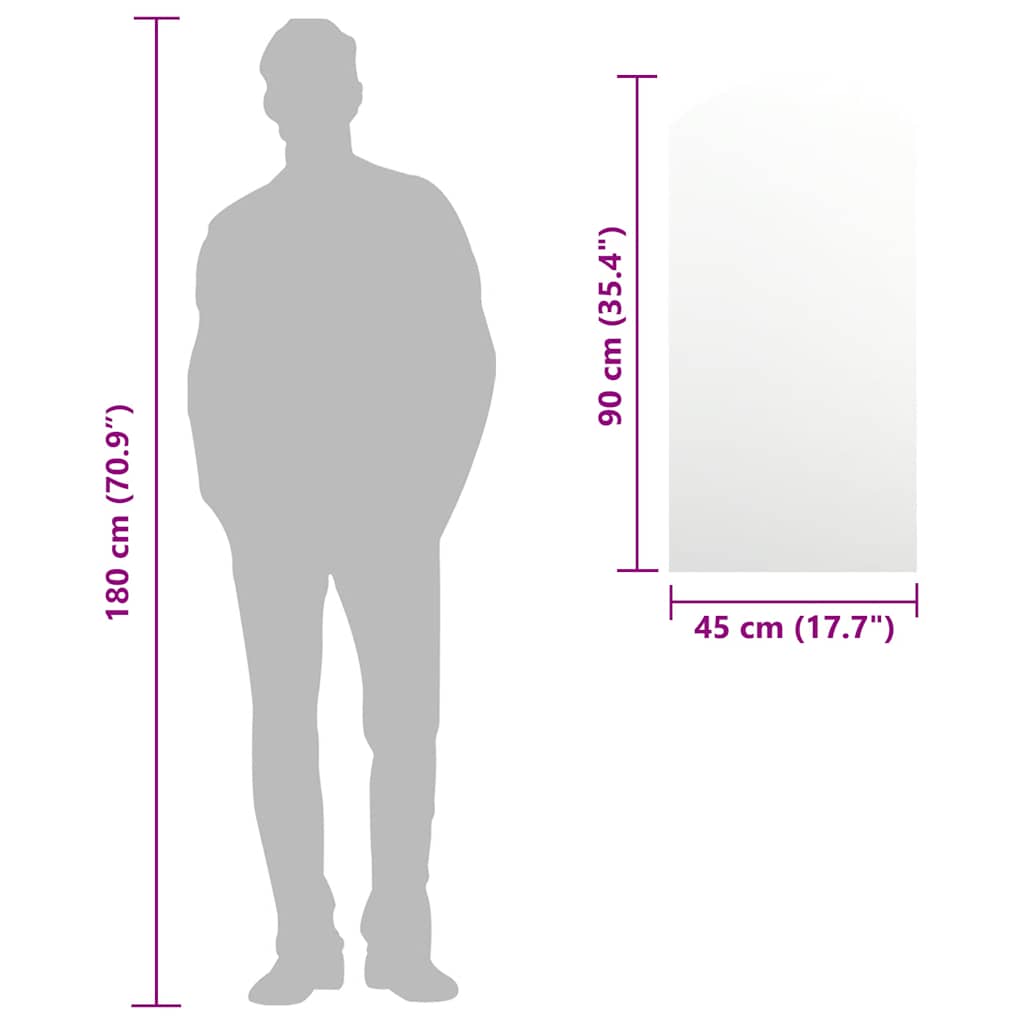 vidaXL Mirror 90x45 cm Glass