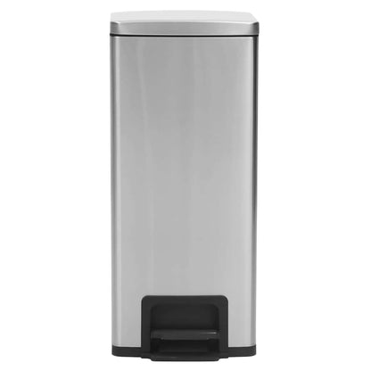 149571 vidaXL Dustbin with Pedal Anti-fingerprint 30L Silver Stainless Steel