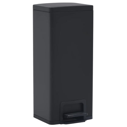 vidaXL Dustbin with Pedal Anti-fingerprint 30L Black Stainless Steel