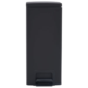 vidaXL Dustbin with Pedal Anti-fingerprint 30L Black Stainless Steel